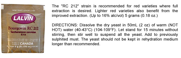 Lalvin Premium Wine Yeasts