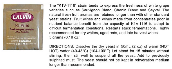 Lalvin Premium Wine Yeasts